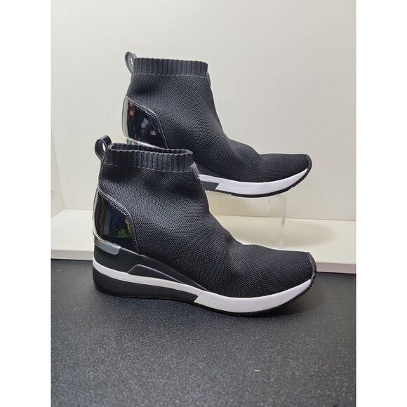 MICHAEL Michael Kors Skyler Wedge Bootie Sock Sneakers Size 6.5 - Picture 1 of 8